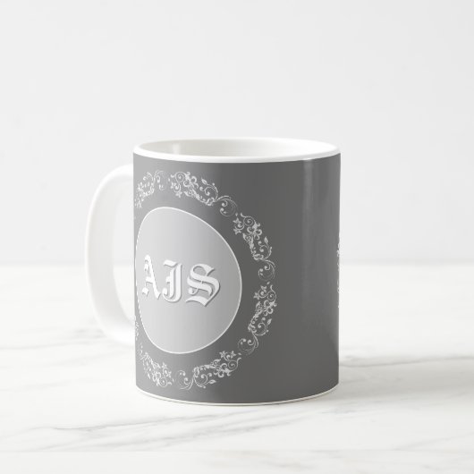 Personalisiertes Monogramm-Design. Kaffeetasse (Vorderseite Links)