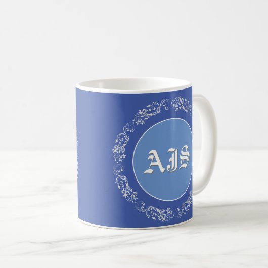 Personalisiertes Monogramm-Design. Kaffeetasse (VorderseiteRechts)