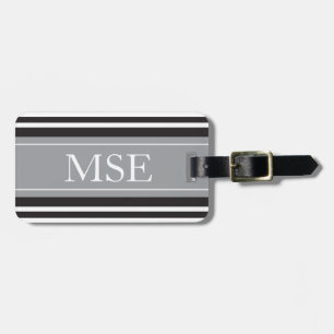 Personalisiertes Monogramm-dunkelgraue schwarze Gepäckanhänger