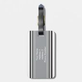 Personalisiertes Monogramm-dunkelgraue schwarze Gepäckanhänger (Rückseite vertikal)