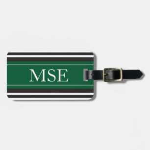 Personalisiertes Monogramm-dunkelgrüne schwarze Gepäckanhänger