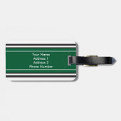 Personalisiertes Monogramm-dunkelgrüne schwarze Gepäckanhänger (Rückseite horizontal)