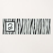 Personalisiertes Monogramm Eleganlinien Schwarzer  Yogamatte (Vorderseite (Horizontal))