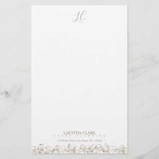 Personalisiertes Monogramm-Elegant Briefpapier (Vorderseite)