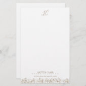 Personalisiertes Monogramm-Elegant Briefpapier (Vorne/Hinten)