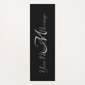 Personalisiertes Monogramm Elegante Black Yoga Mat Yogamatte (Vorderseite)