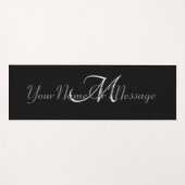 Personalisiertes Monogramm Elegante Black Yoga Mat Yogamatte (Vorderseite (Horizontal))