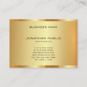 Personalisiertes Monogramm Elegante Imitat Gold Visitenkarte (Rückseite)