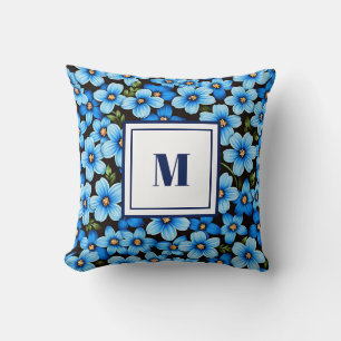 Personalisiertes Monogramm – Elegante moderne Flor Kissen