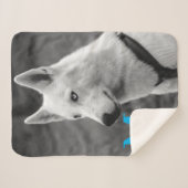 Personalisiertes Monogramm Elegantes Dog Pet Foto Sherpadecke (Vorderseite (Horizontal))