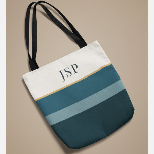 Personalisiertes Monogramm Elegantes Streifendes Tasche