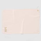 Personalisiertes Monogramm Erstblush Gold Modern Golfhandtuch (Horizontal)