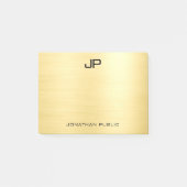 Personalisiertes Monogramm, erste Vorlage Gold-Loo Post-it Klebezettel (Vorderseite)