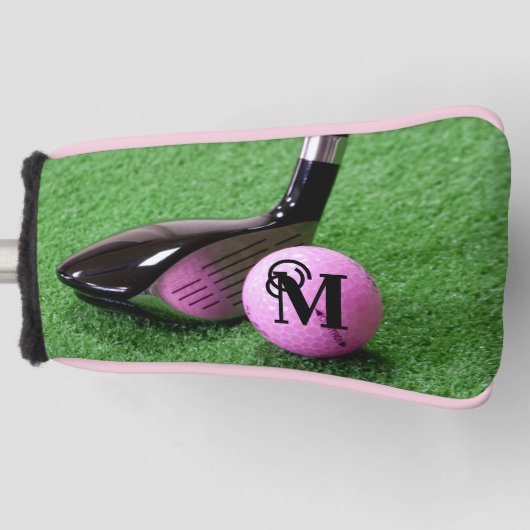 Personalisiertes Monogramm Extravagantes Script Ro Golf Headcover (Vorderseite)