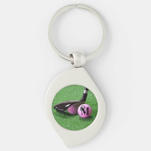 Personalisiertes Monogramm Extravagantes Script Ro Schlüsselanhänger (Vorderseite)