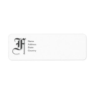 Personalisiertes Monogramm F Absenderetikett