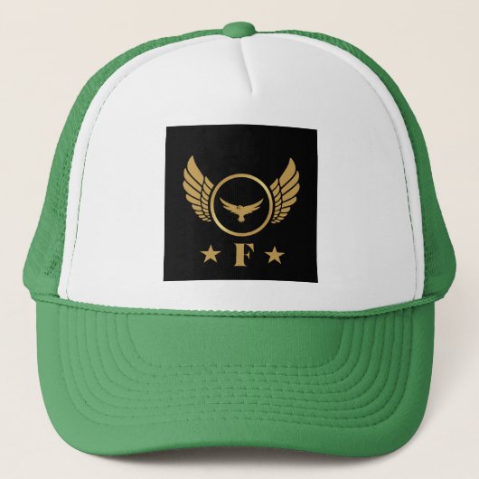 Personalisiertes Monogramm "F" Design Caps-Hats Cl Truckerkappe (Vorderseite)