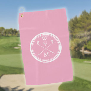 Personalisiertes Monogramm Feminine Pink Golfhandtuch