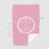 Personalisiertes Monogramm Feminine Pink Golfhandtuch (Insitu)