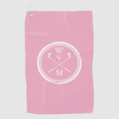 Personalisiertes Monogramm Feminine Pink Golfhandtuch (Vorderseite)