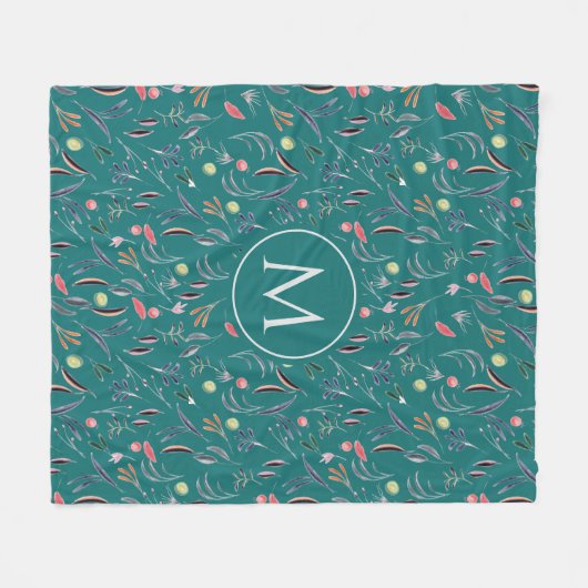 Personalisiertes MONOGRAMM Fleecedecke (Vorderseite (Horizontal))