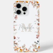 Personalisiertes Monogramm Floral Case-Mate iPhone Hülle (Rückseite)