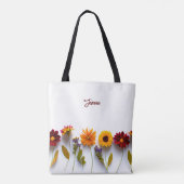Personalisiertes Monogramm Floral-Geschenk für sie Tasche (Rückseite)