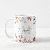 Personalisiertes Monogramm Floral Kaffeetasse (Links)