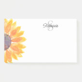 Personalisiertes Monogramm Floral Post-it Klebezettel (Vorderseite)