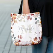 Personalisiertes Monogramm Floral Tasche