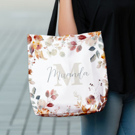 Personalisiertes Monogramm Floral Tasche