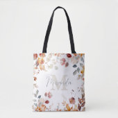 Personalisiertes Monogramm Floral Tasche (Vorderseite)