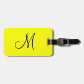 Personalisiertes Monogramm Fluoreszenzgelb Gepäckanhänger (Vorderseite horizontal)