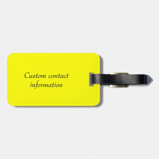 Personalisiertes Monogramm Fluoreszenzgelb Gepäckanhänger (Rückseite horizontal)