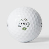 Personalisiertes Monogramm Foliage Titleist Pro V1 Golfball (Vorderseite)