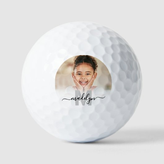 Personalisiertes Monogramm-Foto Golfball (Vorderseite)