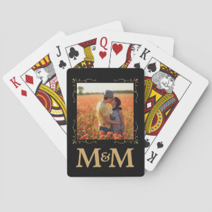 Personalisiertes Monogramm-Foto-Hochzeitsgeschenk Spielkarten
