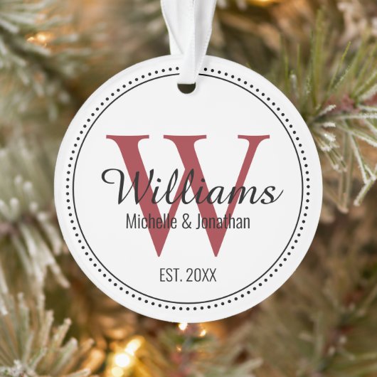 Personalisiertes Monogramm, frisch gepresst Ornament (Baum)