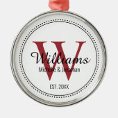 Personalisiertes Monogramm frisch gezogenes Rotmil Ornament Aus Metall (Vorne)