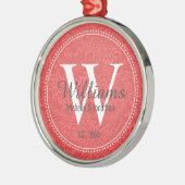 Personalisiertes Monogramm frisch rotes Floral Ornament Aus Metall (Links)