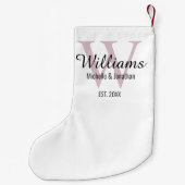 Personalisiertes Monogramm frisch verheiratetes La Kleiner Weihnachtsstrumpf (Rückseite)