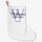 Personalisiertes Monogramm frisch verheiratetes La Kleiner Weihnachtsstrumpf (Vorderseite)