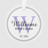 Personalisiertes Monogramm frisch verheiratetes La Ornament (Vorderseite)