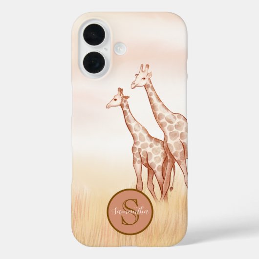 Personalisiertes Monogramm für Boho Giraffe Case-Mate iPhone Hülle (Rückseite)