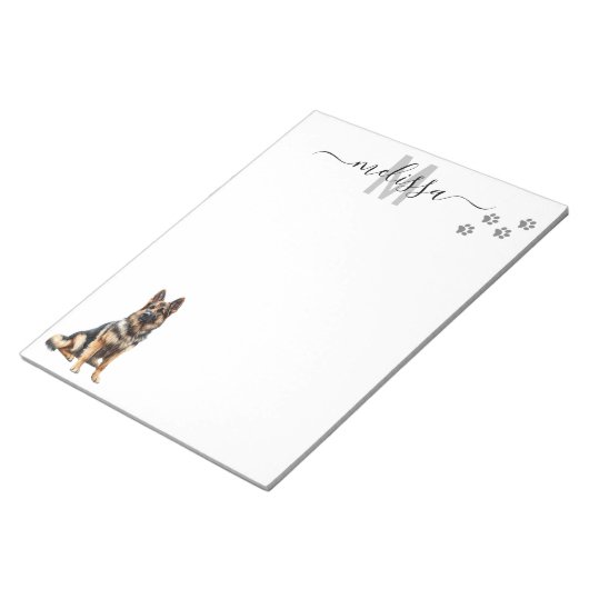 Personalisiertes Monogramm für das deutsche Schäfe Notizblock (angewinkelt)