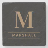 Personalisiertes Monogramm für das klassische Cogn Steinuntersetzer (Vorderseite)