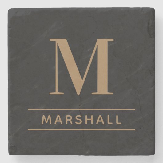 Personalisiertes Monogramm für das klassische Cogn Steinuntersetzer (Vorderseite)