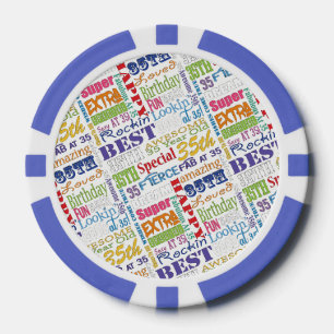 Personalisiertes Monogramm für die 35. Geburtstags Pokerchips