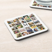 Personalisiertes Monogramm für die Fotolollage Getränkeuntersetzer (Linke Seite)