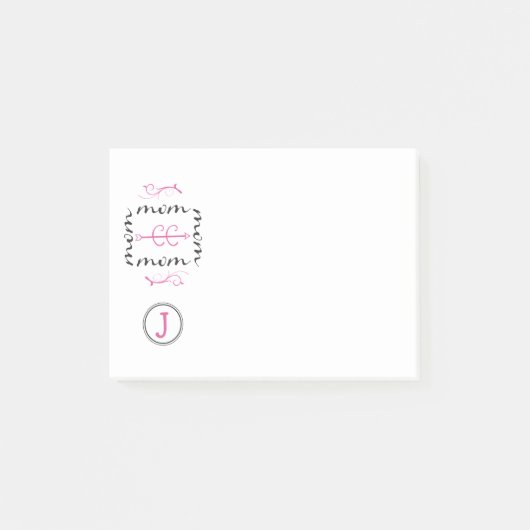 Personalisiertes Monogramm für die länderübergreif Post-it Klebezettel (Vorderseite)